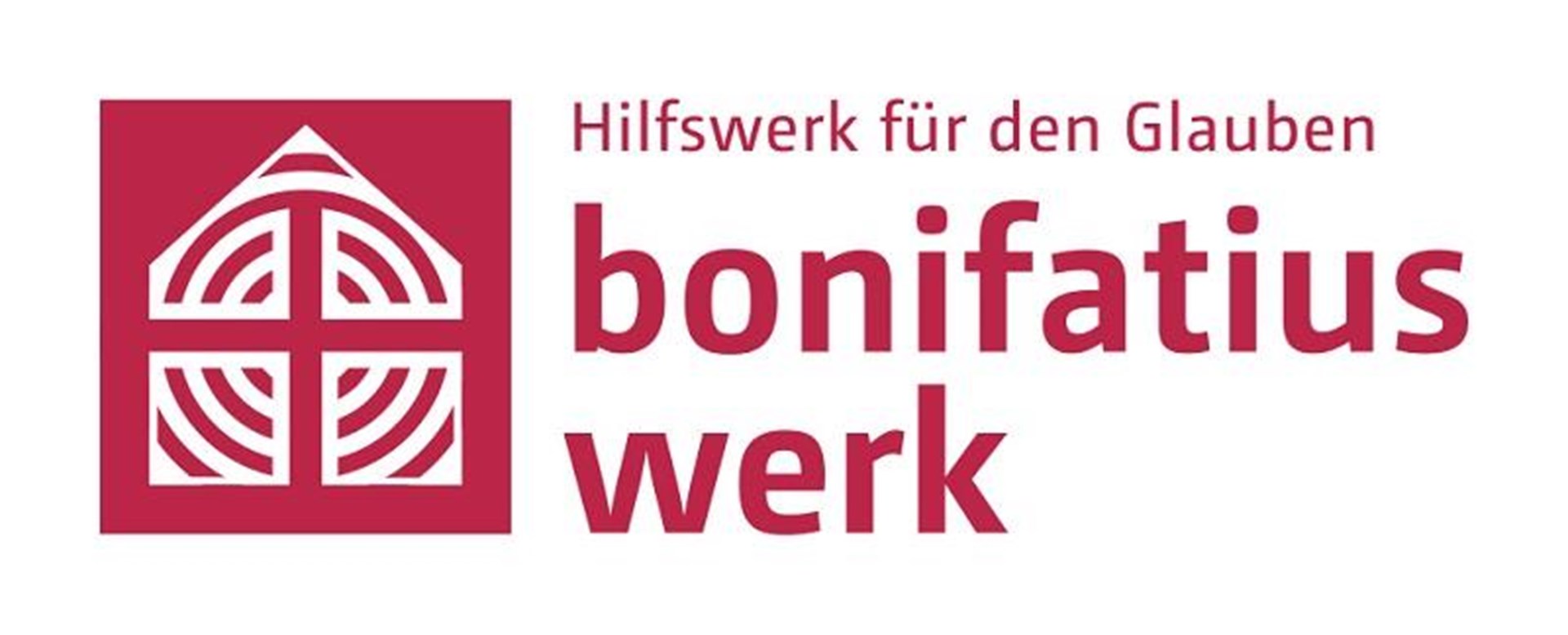 Logo mit Aufschrift Bonifatiuswerk  in der Farbe rot